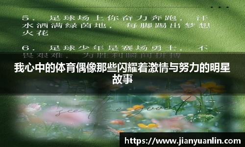 我心中的体育偶像那些闪耀着激情与努力的明星故事